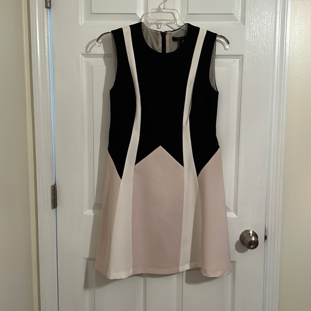 BGBC Black White and Cream color block dress - 12